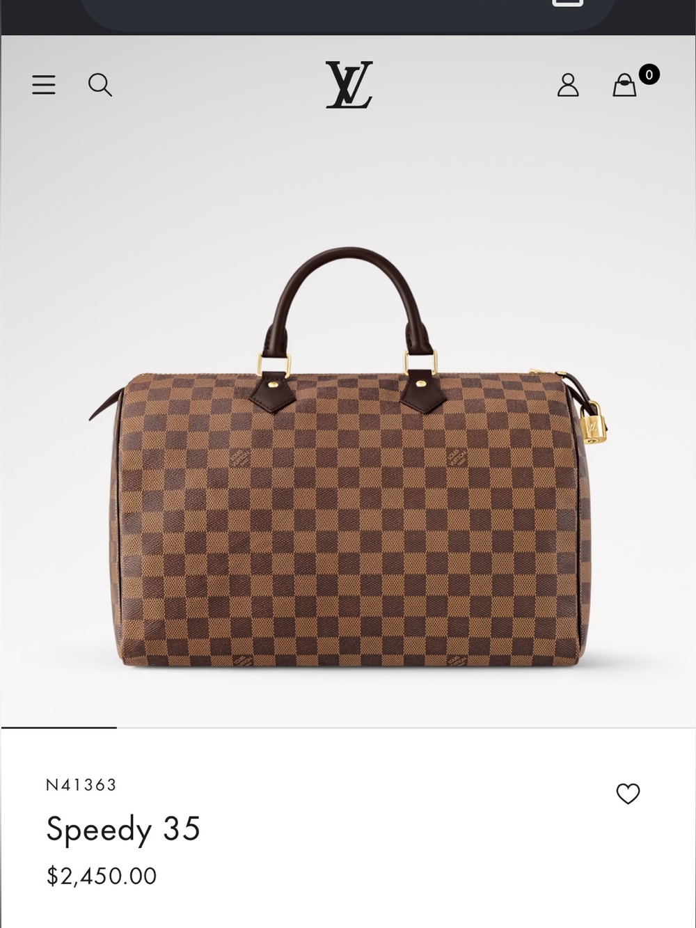 Louis Vuitton Damier Ebene speedy 35 with adjustable strap